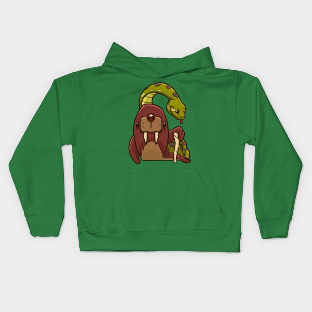 The Walrus and the Anaconda Kids Hoodie by ArtisticDyslexia